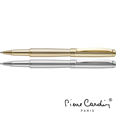 PIERRE CARDIN LUSTROUS ROLLERBALL PEN - SILVER CHROME (LASER ENGRAVED)