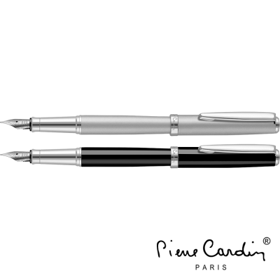 PIERRE CARDIN MONTFORT FOUNTAIN PEN - BLACK (LINE COLOUR PRINT)