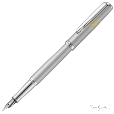 PIERRE CARDIN MONTFORT FOUNTAIN PEN - SILVER (LASER ENGRAVED)