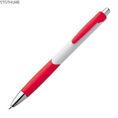 PLASTIC BALL PEN in White & Red