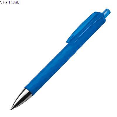 PLASTIC BALL PEN with Patterns in Blue