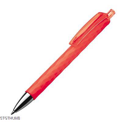 PLASTIC BALL PEN with Patterns in Red