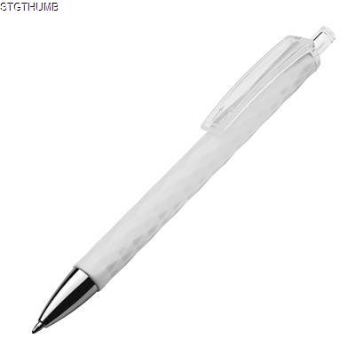 PLASTIC BALL PEN with Patterns in White