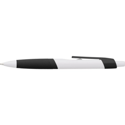 PLASTIC BALL PEN with Rubber Grip in Black