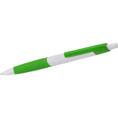 PLASTIC BALL PEN with Rubber Grip in Green