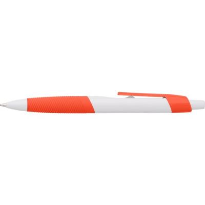 PLASTIC BALL PEN with Rubber Grip in Orange