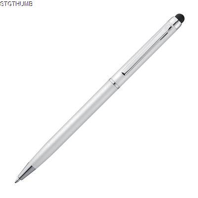 PLASTIC BALL PEN with Touch Function in White