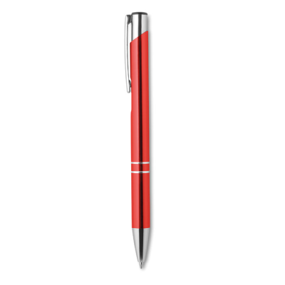 PUSH BUTTON ALUMINIUM METAL PEN in Red