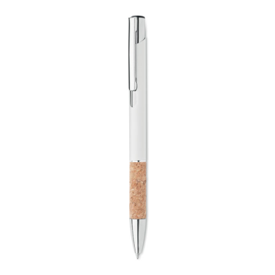 PUSH BUTTON ALUMINIUM METAL PEN in White