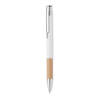 PUSH BUTTON ALUMINIUM METAL PEN in White