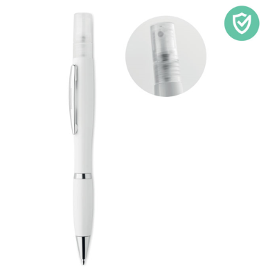 PUSH BUTTON ANTIBACTERIAL PEN in White