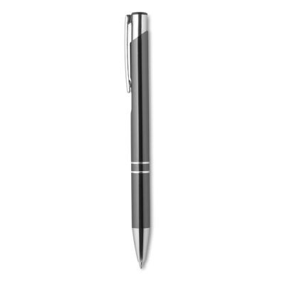 PUSH BUTTON PEN with Black Ink in Silver