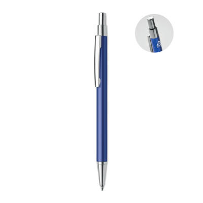 RECYCLED ALUMINIUM METAL BALL PEN in Blue