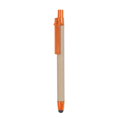 RECYCLED CARTON STYLUS PEN in Orange