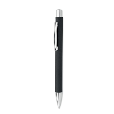 RECYCLED PAPER PUSH BALL PEN in Black