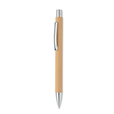 RECYCLED PAPER PUSH BALL PEN in Brown