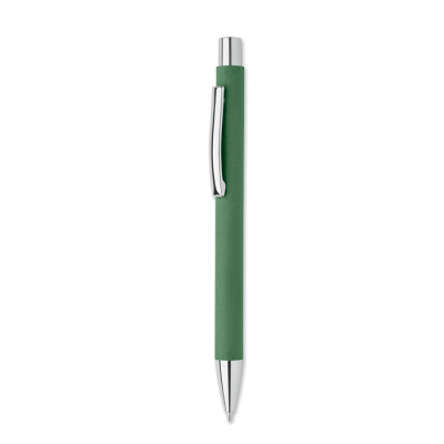 RECYCLED PAPER PUSH BALL PEN in Green