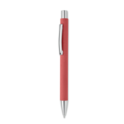 RECYCLED PAPER PUSH BALL PEN in Red