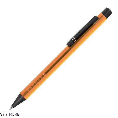 RETRACTABLE BALL PEN MADE OF METAL in Orange