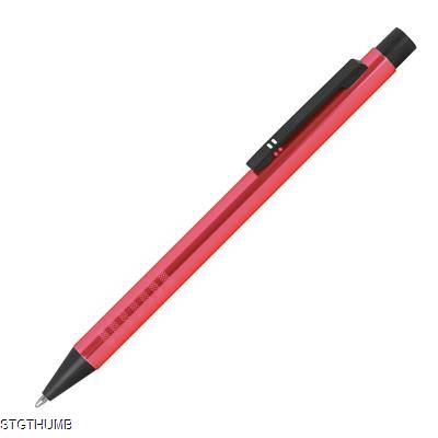 RETRACTABLE BALL PEN MADE OF METAL in Red