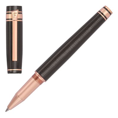 ROLLERBALL PEN BOLD STRIPE GUN & ROSEGOLD