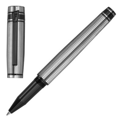 ROLLERBALL PEN BOLD STRIPE SILVER CHROME & GUN