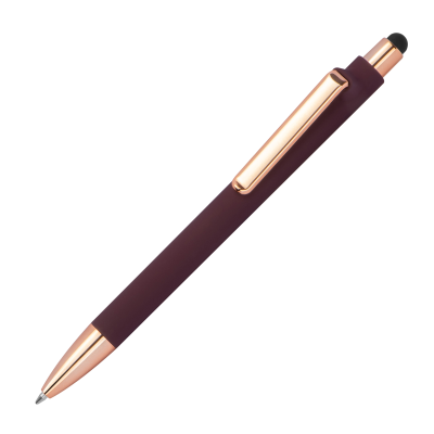 RUBBER BALL PEN in Burgundy