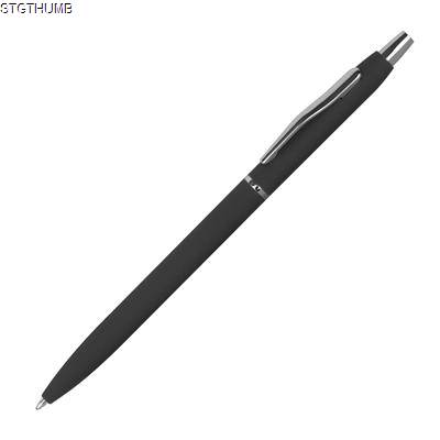 RUBBER COATED BALL PEN in Black