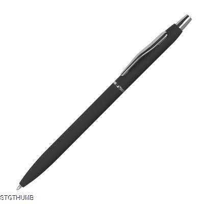 RUBBER COATED BALL PEN in Black