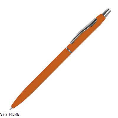 RUBBER COATED BALL PEN in Orange