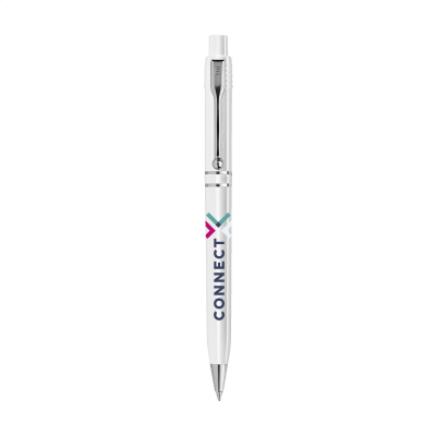 STILOLINEA RAJA SILVER CHROME RECYCLED PEN in White