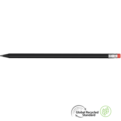 SUPERSAVER GRS RECYCLED PENCIL - BLACK - BLACK with Eraser