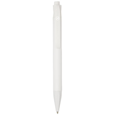 TERRA CORN PLASTIC BALL PEN (BLUE INK) in White