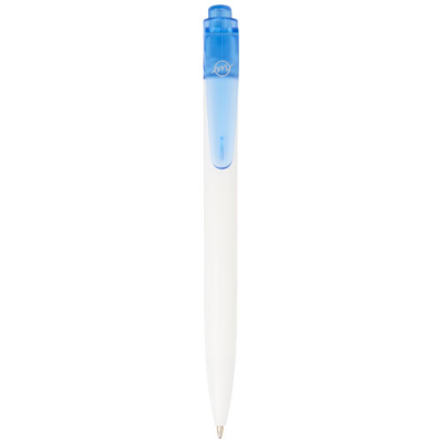 THALAASA OCEAN-BOUND PLASTIC BALL PEN (BLACK INK) in Clear Transparent Blue & White