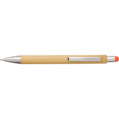 THE LEX - BAMBOO AND PLASTIC BALL PEN in Orange