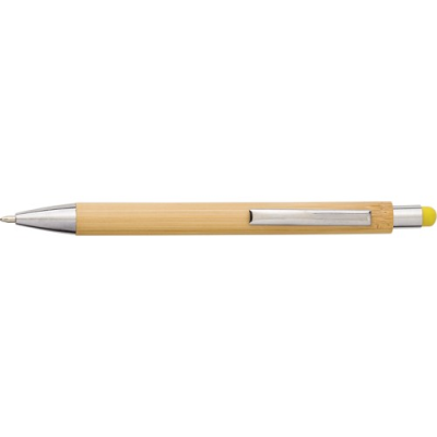 THE LEX - BAMBOO AND PLASTIC BALL PEN in Yellow