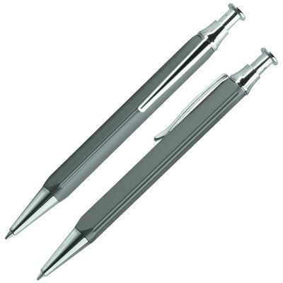 TRIANGULAR METAL BALL PEN in Grey