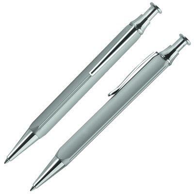 TRIANGULAR METAL BALL PEN in Silver