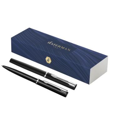 WATERMAN ALLURE BALL PEN AND ROLLERBALL PEN SET in Solid Black