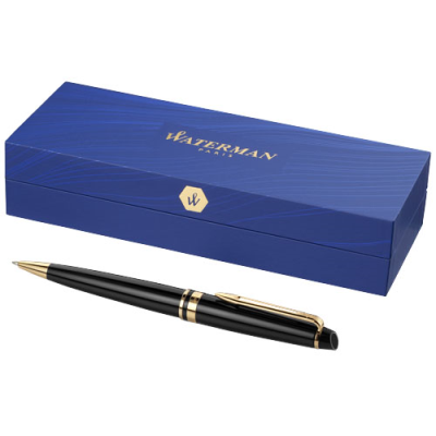 WATERMAN EXPERT BALL PEN (BLUE INK) in Solid Black & Gold