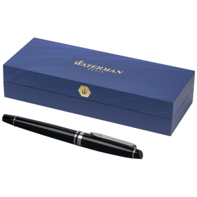 WATERMAN EXPERT ROLLERBALL PEN in Solid Black & Silver