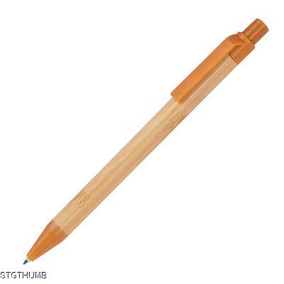 WHEATSTRAW AND BAMBOO BALL PEN in Orange