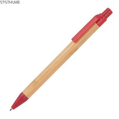 WHEATSTRAW AND BAMBOO BALL PEN in Red