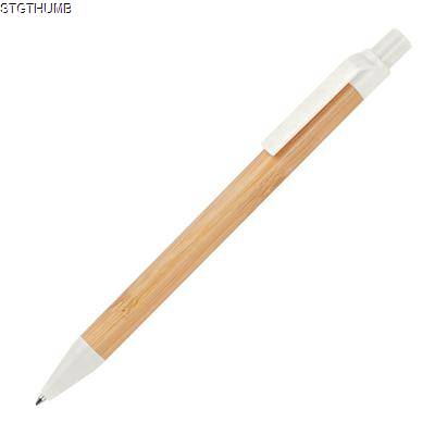 WHEATSTRAW AND BAMBOO BALL PEN in White