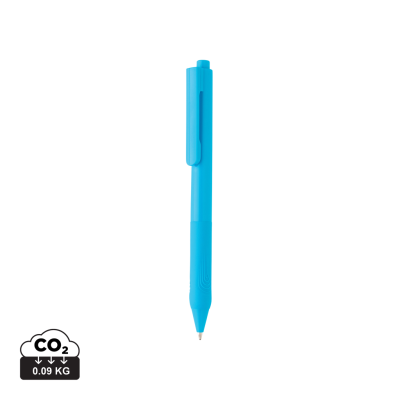 X9 SOLID PEN with Silicon Grip in Blue