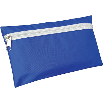 NYLON PENCIL CASE in Royal Blue with White Zip