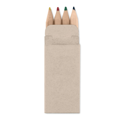 4 MINI COLOUR PENCIL SET in Brown