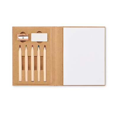 CHILDRENS 60 SHEET DRAWING SET in Brown