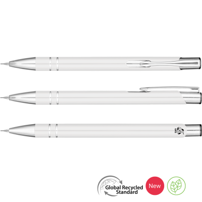 ELECTRA GRS RECYCLED MECHANICAL METAL PENCIL - WHITE - SILVER