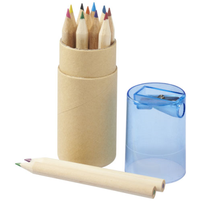 HEF 12-PIECE COLOUR PENCIL SET with Sharpener in Blue